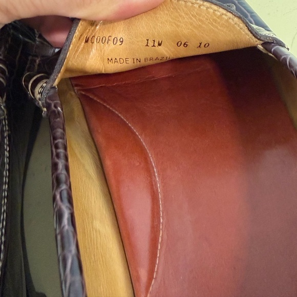 Peter Millar Size 11 Horsebit Crocodile Leather Dark Brown Loafer Made in Brazil - Picture 10 of 10